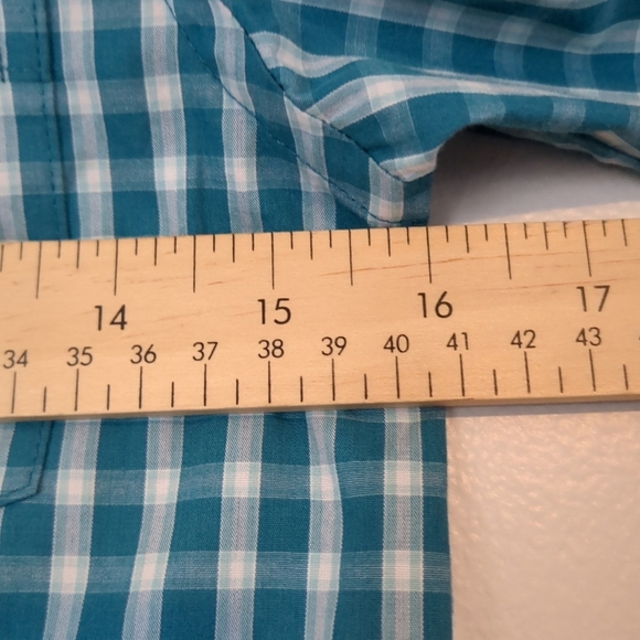 Newberry Shirt Youth Size 10 Blue Checkered Button Up School Formal Church - Picture 5 of 7